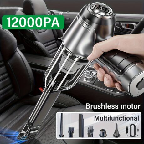 Portable Cordless Handheld Vacuum Cleaner, Rechargeable, 12000Pa Brushless Motor Cyclone Suction, Car Vacuum Cleaner, Suction And Blow, Rechargeable Powerful Caru002FOfficeu002FHome Vacuum Cleaner
