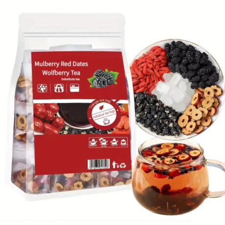 150g Rich Antioxidant Tea Blend - Premium Beverages Tea for Immunity Boost, Healthy Aging, and Wellness - Unique Holiday Gift for Friends and Family with Black Wolfberry, Mulberry, Red Date, and Red Wolfberry