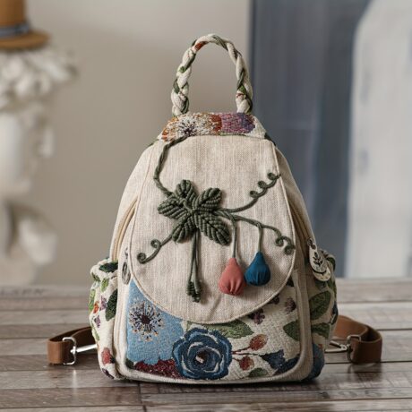 Womens Artistic Embroidered Backpack - Ultra-Lightweight Design for Effortless Carrying, Stylish Crossbody Strap for Hands-Free Convenience, Compact Daypack Perfect for Daily Essentials - Exclusively Designed for Women with Unique Artistic Embroidery