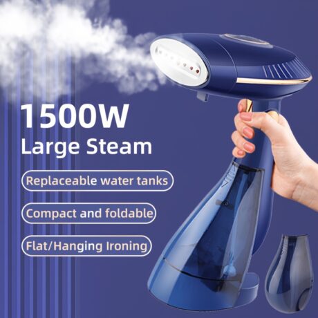Portable Handheld Folding Iron, Wet And Dry Ironing Machine, 1500W High-power Handheld Steamer, 288ml And 168ml Large-capacity Removable Water Tank, 30 Seconds Fast Heating, Portable Mini Fabric Steam Iron, Suitable For Home Travel Office