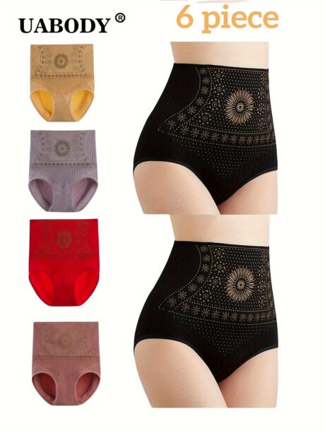6 Piece High Waist Seamless Shaping Panties, Tummy Control Butt Lifting Panties, Bodysuit, Slimmer Body Shaper, Women's Underwear & Shapewear