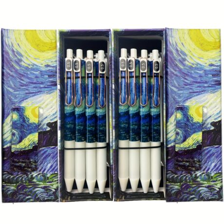 Starry Night Pens Office Supplies Van Gogh Pens Gifts Black 0.5mm Pens Fine Point Smooth Writing Pens High-End Series Retractable Pens For Journaling School Supplies